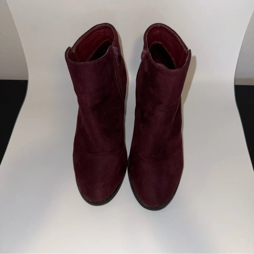 Charlotte Russe Deep Red Suede Ankle Boots